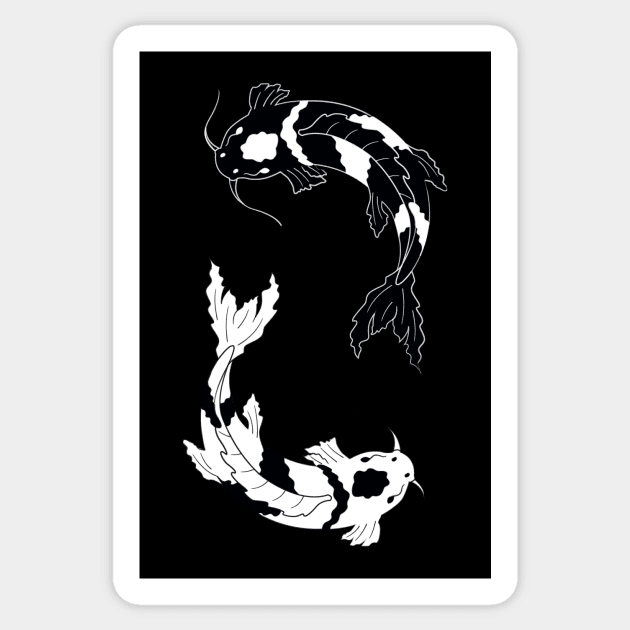 Koi fishes Yin-Yang Sticker by BrainDrainOnly